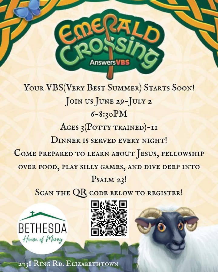 Bethesda House of Mercy — Emerald Crossing VBS flyer