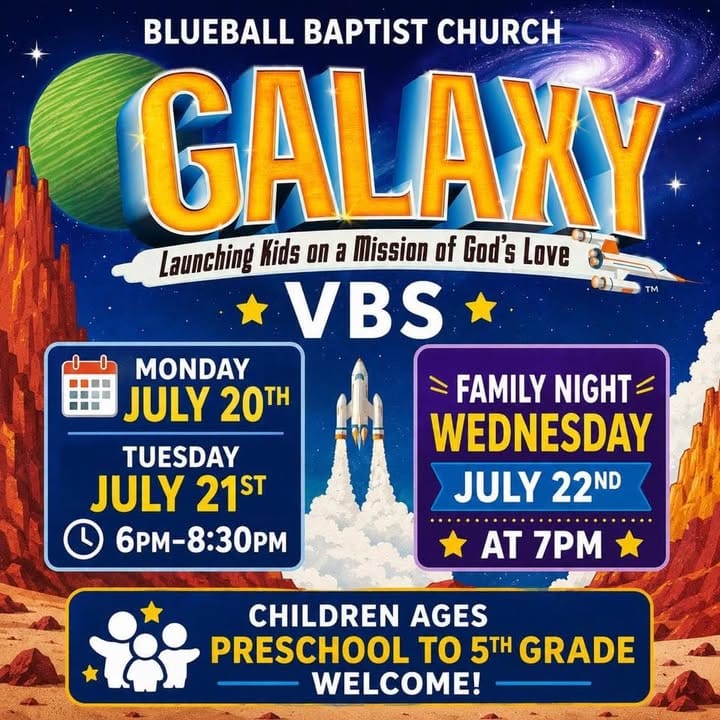 Blueball Baptist Church — Galaxy VBS flyer