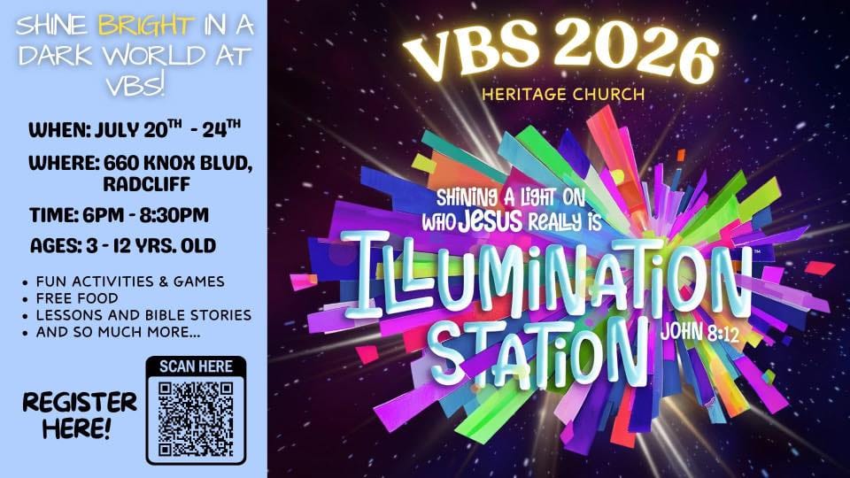 Heritage Church — Illumination Station VBS flyer