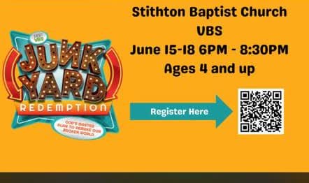 Stithton Baptist Church — Junk Yard Redemption VBS flyer
