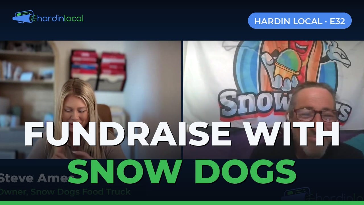 Snow Dogs Food Truck owner Steve Ames with host Rachel Brantingham on Hardin Local