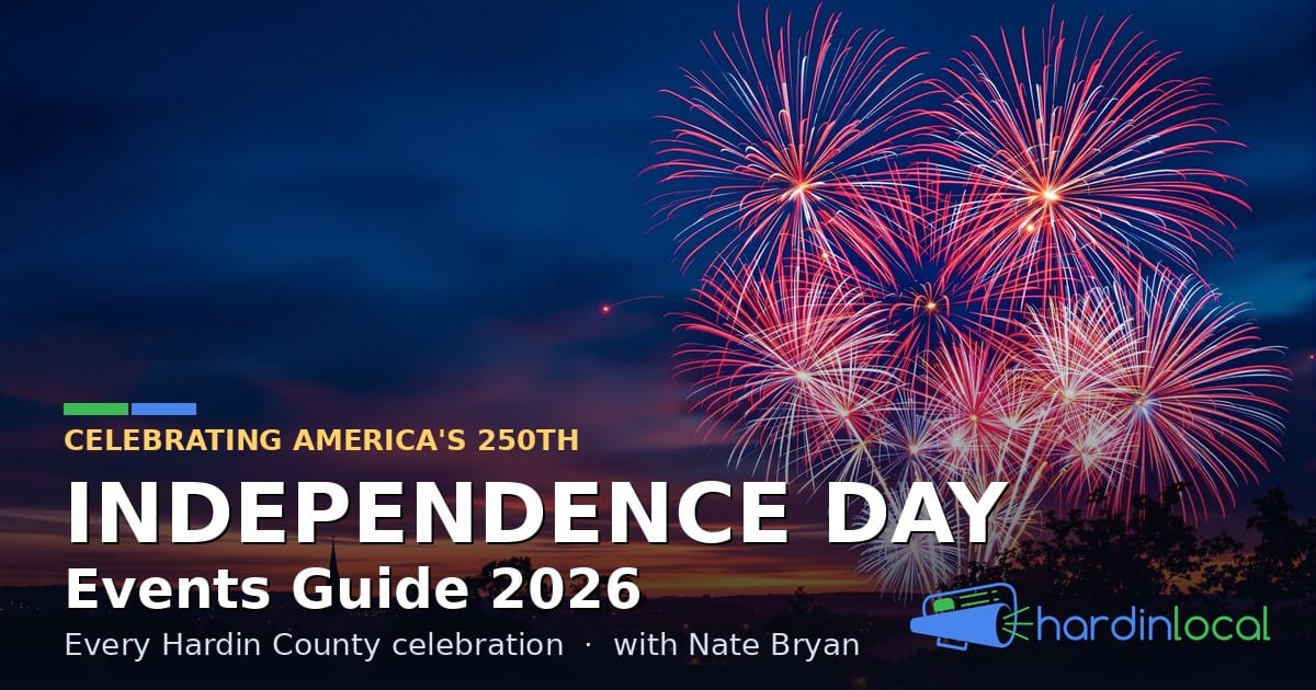Hardin Local Independence Day Events Guide 2026 — fireworks over a Hardin County town