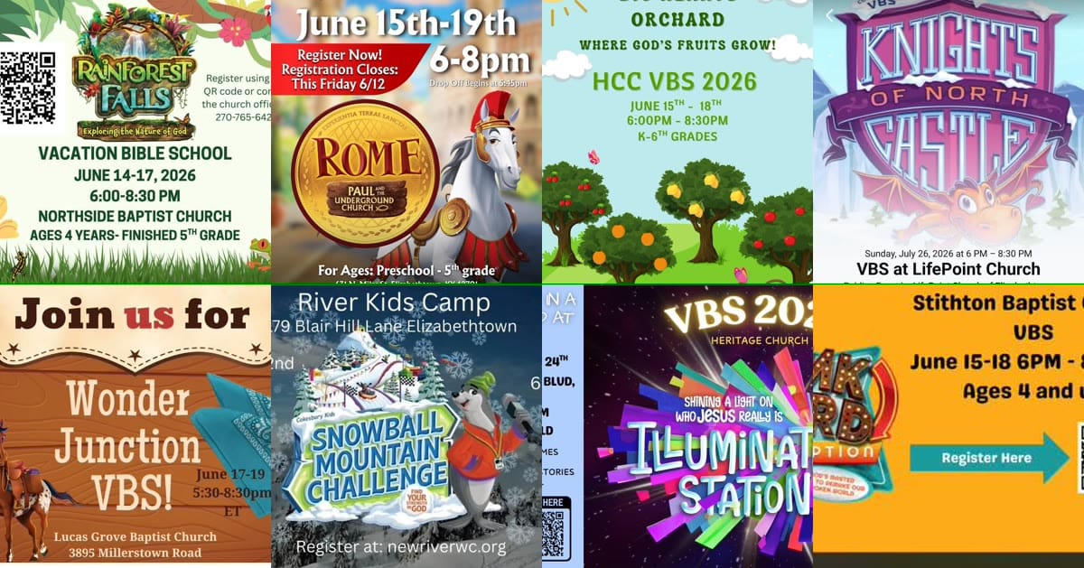 Collage of 2026 Hardin County VBS flyers