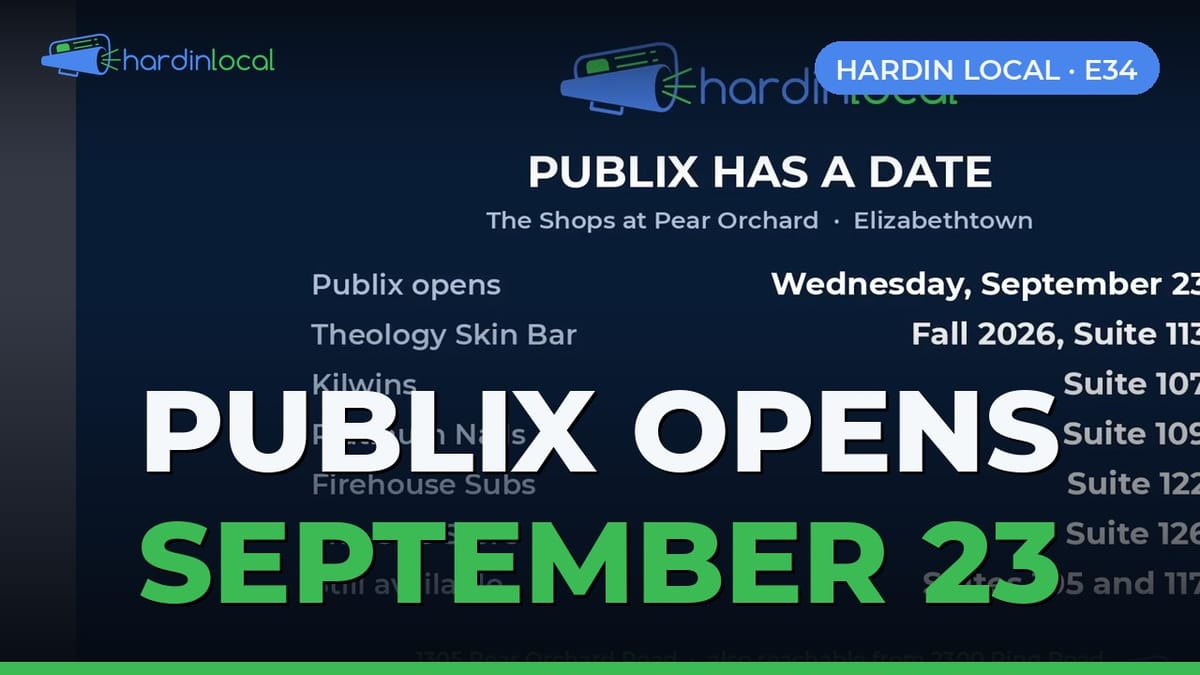 Nate Bryan’s Business Buzz: Publix opens September 23 at the Shops at Pear Orchard in Elizabethtown